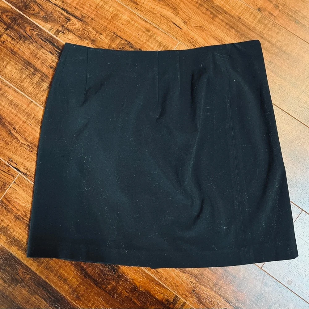 The Limited size 4 Small Stretch Black Dressy Buckle Mini Wrap Skirt